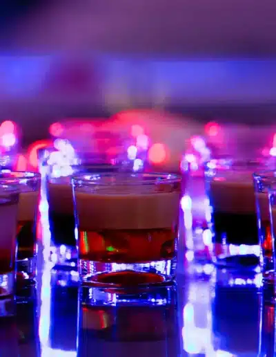 Pahare cu băuturi servite la un eveniment